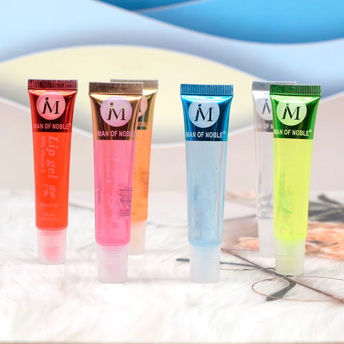 6Pcs Fruity Flavor Watery Glossy Lip Gloss Set Clear Lip Gel Hydrating Moisturizing Lip Gloss Women Lips Makeup